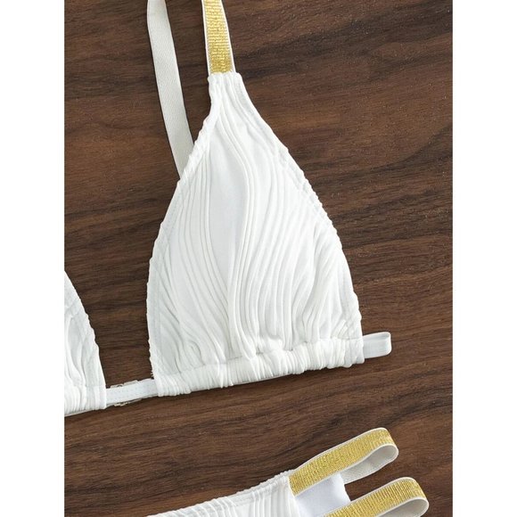 NEW Cut Out Triangle High Waist Bikini Swimsuit S - Picture 5 of 6